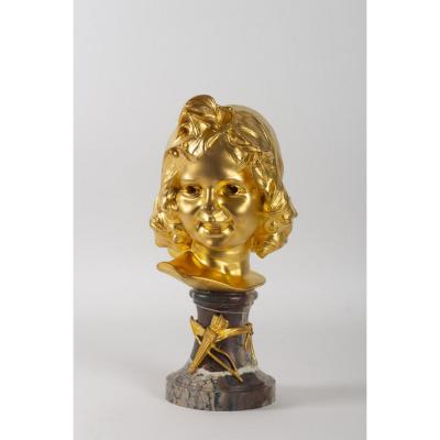 Bust Of Young Love By Firmin-marcellin Michelet