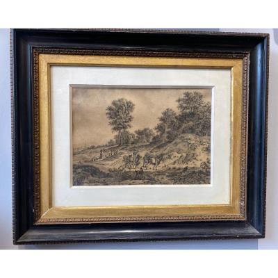 Drawing Attributed To Jean Baptiste Pillement (1728-1808)