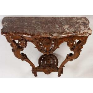 A Console Lxv In Oak 18 Eme Siecle