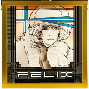 "norway"aerography On Glass Signed Cart