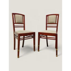 Gustave Serrurier-bovy. Pair Of Mahogany Chairs (circa 1905)