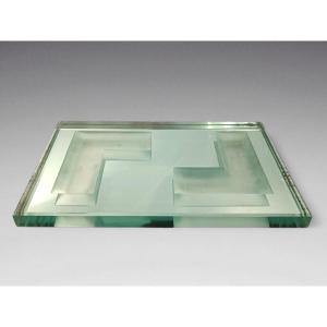 Glass Slab From Saint-gobain, Attributed To Jean Luce (circa 1930)