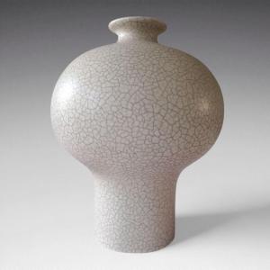 Primavera - Saint Radegund. Gustave Hasch. Crackle-glazed Ceramic Vase. France (circa 1930)