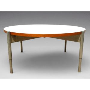 Gio Ponti - Melamine Coffee Table; Aluminum Base. Italy (circa 1960)