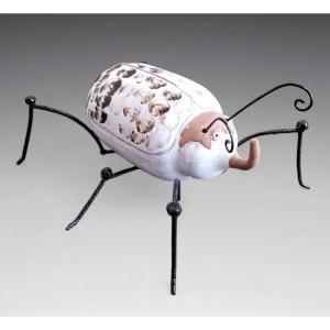 Albert Thiry - Ceramic And Wrought Iron Insect; Vallauris