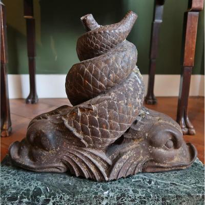 A Late 18th Fountain Made Of Twisted Dolphins