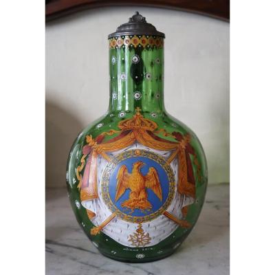 Large Glass Jug Decorated With The Imperial Coat Of Arms Of Napoleon I