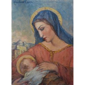 Léonie Humbert-vignot, The Virgin And Child (circa 1910)