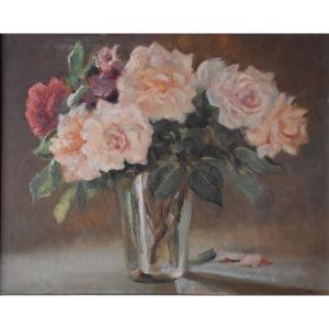 Hippolyte Léty, Roses In A Glass (circa 1930)