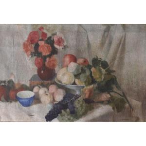 Adolphe Deteix, Still Life With Fruits And Vegetables (circa 1930)