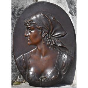 Léopold Harzé, Bust Of A Peasant Woman (1881)