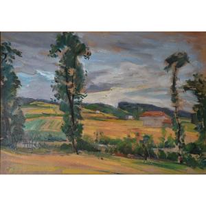 Jean Chaleyé, Hilly Landscape With Poplar Trees (around 1920)
