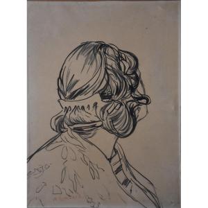 Alfred Lombard, Head Of A Young Woman Turned To The Right
