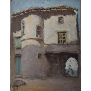 Hippolyte Léty, Old Courtyard In Chatillon-en-diois (circa 1930)