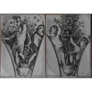 Guido Reni, Angels With Potted Plants From The Loggia Of The Palazzo Mazarin, Rome (circa 1640)