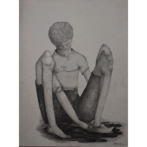 Louis Arnaud, Boy Playing With A Paper Boat (circa 1960)