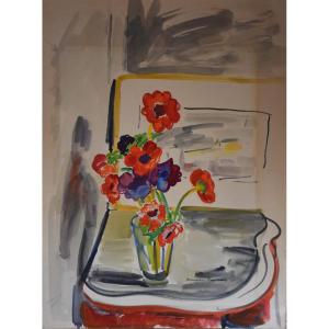  Maurice Savreux (lille 1884 - Sèvres 1970), Bouquet Of Flowers (1955)