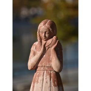 Henri Paul Rey (pesmes 1904 - Paris 1981), Girl With A Dove (circa 1940)