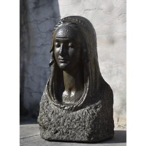 Joseph Bernard (vienne 1866 - Boulogne-billancourt 1931), Head Of A Veiled Woman (circa 1920)