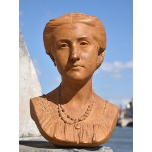 Henri-charles Maniglier (paris, 1826-1901), Bust Of A Woman  (1868)