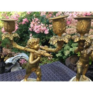 Pair Of Candelabras With Putti From The Napoleon III Period