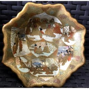 Octagonal Cup In Satsuma Earthenware Signed