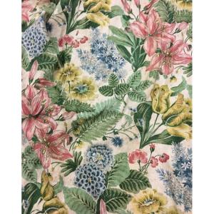 Pair Of Large Floral Canvas Curtains (280x183)