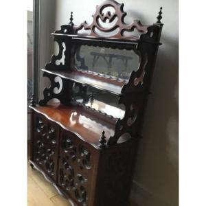 Openwork Shelf In Solid Mahogany, Napoleon III Period