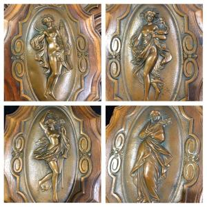 The Four Seasons, Suite Of Four Art Nouveau Medallions