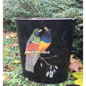 Corbeille à Papiers En Tôle Aux Oiseaux