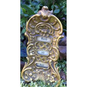 Small Perpetual Calendar In Gilt Bronze