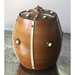 Barrel-shaped Tobacco Box, Circa 1900