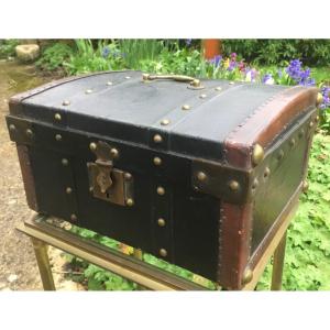 Large Leather-wrapped Box, Late 19th Century 