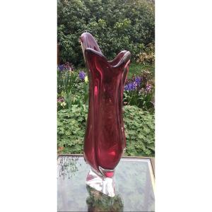 Large Murano Crystal Vase 