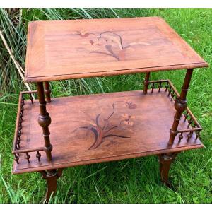 Dlg De Gallé Orchid Inlaid Tea Table