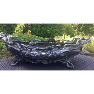 Planter By Victor Saglier In Art Nouveau Silver Bronze