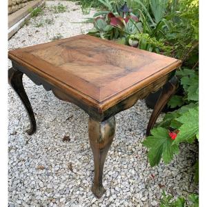 Small Side Table, End Of Sofa With Parquet Top