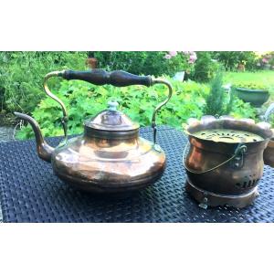 Copper Coffee Pot And Stove, England