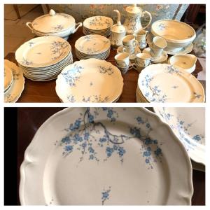 Limoges 62 Piece Service With Forget-me-nots 