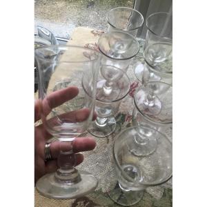 Set Of 8 Blown Glasses Circa 1850