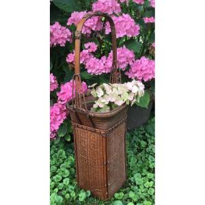 Woven Wicker Ikebana Basket, Japan