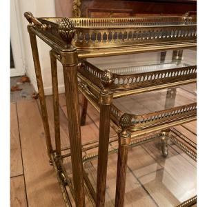 Set Of Nesting Sideboards In Gilded Brass