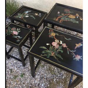 The Suite Of Hard Stone Marquetry Tables 