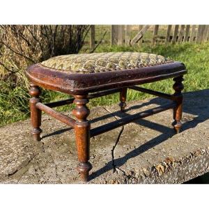 Antique Natural Wood Foot Stool 