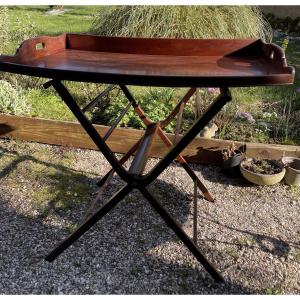 Oversized Solid Mahogany Butler's Tray, 19th Century