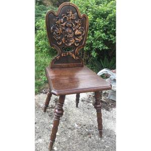 Carved Chair "per Aspera Ad Astra" Motto Of The Grand Duchy Of Mecklenburg-schwerin,