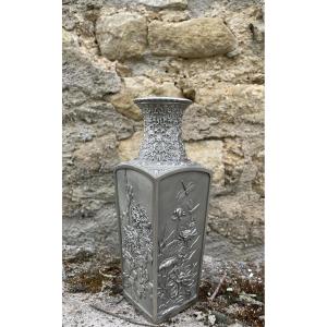 Pewter Vase Depicting The Four Seasons, Signed Royal Selangor