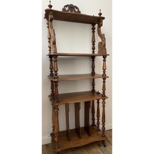 Music Cabinet Or Sheet Music Cabinet In Walnut, Napoleon III
