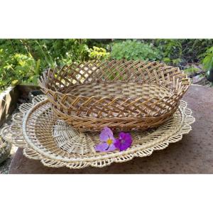 Folk Art The Two Woven Wicker Baskets