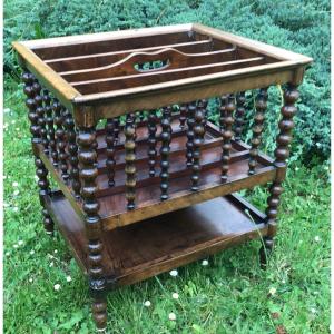 Mahogany Magazine Rack, 19th Century Napoleon III